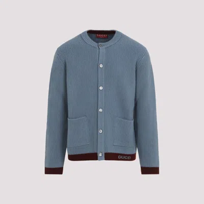 GUCCI BLUE FINE WOOL CARDIGAN