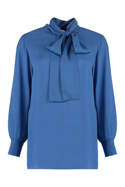 GUCCI PUSSY-BOW COLLAR SILK GEORGETTE SHIRT