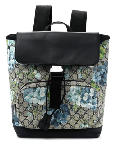 Gucci Blue Gg Blooms Leather Blooms Small Single Buckle Backpack (authentic  Pre-loved) In Multi