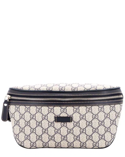 Gucci Blue Gg Coated Canvas & Leather Belt Bag Gg Small (authentic Pre-loved) In Pattern