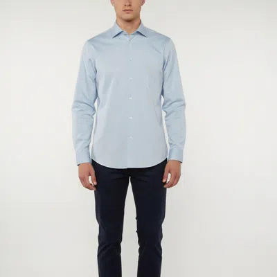 Pre-owned Gucci Blue Gg Embroidered Cotton Long Sleeves Shirt L