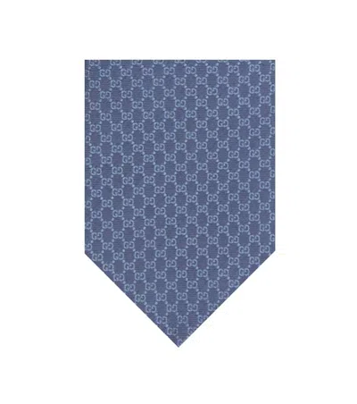 Gucci Blue Gg Logo Tie