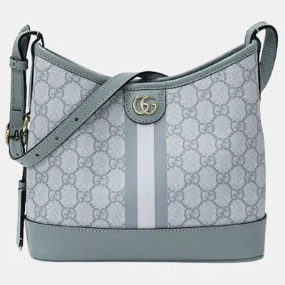 Pre-owned Gucci Blue Gg Supreme Canvas Ophidia Gg Supreme Shoulder Bag