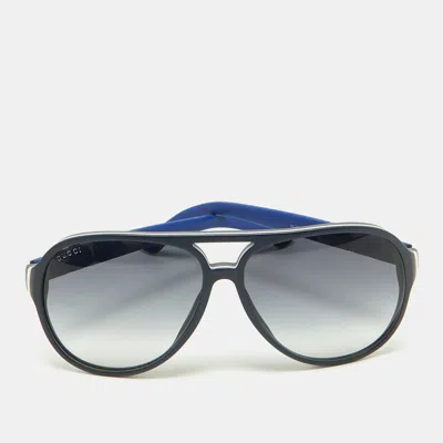 Pre-owned Gucci Blue Gradient Gg 1065/s Aviator Sunglasses