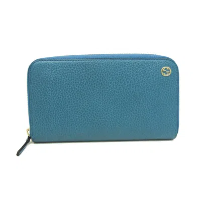 Pre-owned Gucci Blue Green Leather Long Wallet (bi-fold) () In Multi