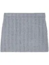 GUCCI BLUE-GREY TWEED SKIRT WITH SIDE BUTTON AND ZIP FASTENINGS