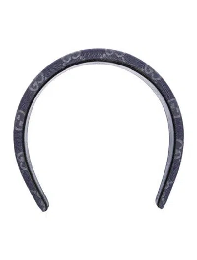 Pre-owned Gucci Blue  Gg Canvas Headband.