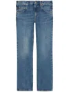 Gucci Horsebit-detail Wide-leg Jeans In Blue