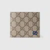 Gucci Blue Interior Gg Bi-fold Wallet In Beige