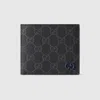 Gucci Blue Interior Gg Bi-fold Wallet In Black
