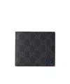Gucci Blue Interior Gg Coin Wallet In Black