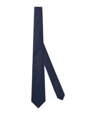 Gucci Blue Interlocking G Silk Jacquard Tie In Black