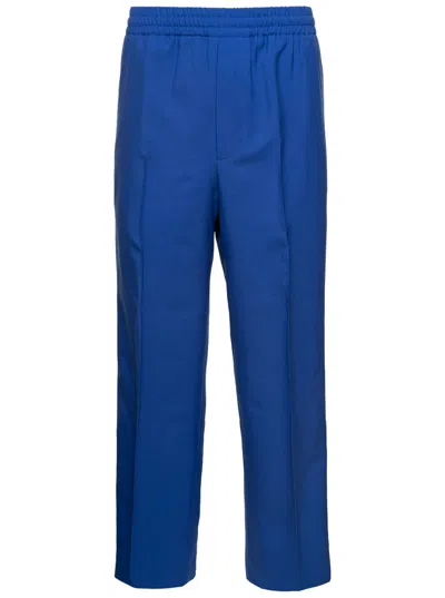 Gucci Blue Interlocking-g Wide-leg Trousers