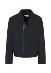 Gucci Cotton Jacket With Web In Blue