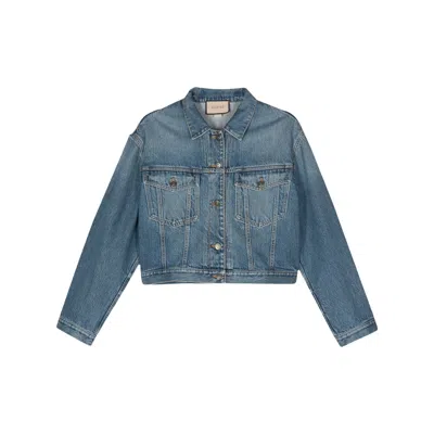 GUCCI GUCCI BLUE JACKETS - DENIM JACKETS WOMEN
