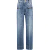 Gucci Blue Jeans For Girl With Clamps In Denim