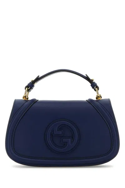 Gucci Blue Leather  Blondie Handbag In Red
