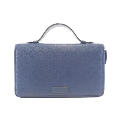 Pre-owned Gucci Blue Leather Long Wallet (bi-fold) ()