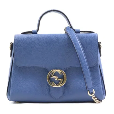 Pre-owned Gucci Blue Leather Shoulder Bag ()
