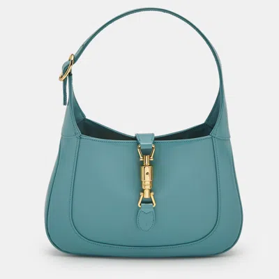 Pre-owned Gucci Blue Leather Small Jackie 1961 Hobo