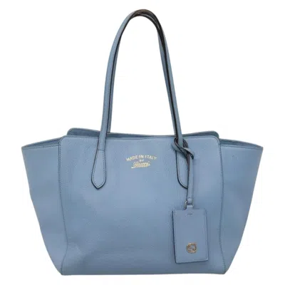 Pre-owned Gucci Blue Leather Tote Bag ()