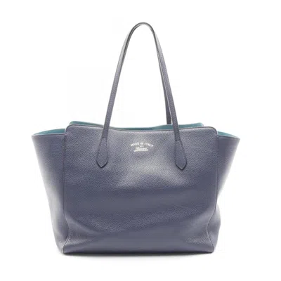 Pre-owned Gucci Blue Leather Tote Bag ()