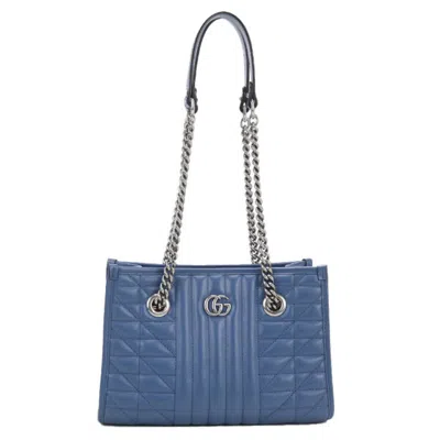 Pre-owned Gucci Blue Leather Tote Bag ()