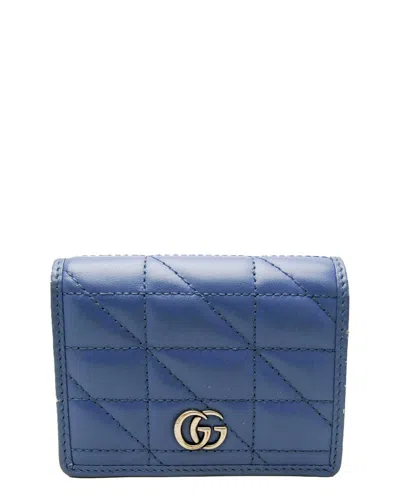 Pre-owned Gucci Blue Leather Wallet (authentic Pre-loved)