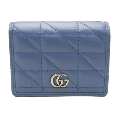 Pre-owned Gucci Blue Leather Wallet (bi-fold) ()