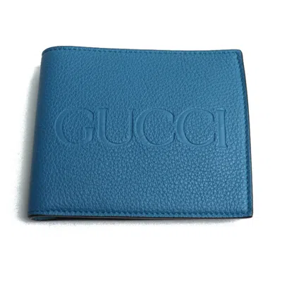 Pre-owned Gucci Blue Leather Wallet (bi-fold) ()