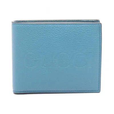 Pre-owned Gucci Blue Leather Wallet (bi-fold) ()
