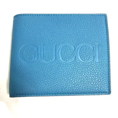 Pre-owned Gucci Blue Leather Wallet (bi-fold) ()