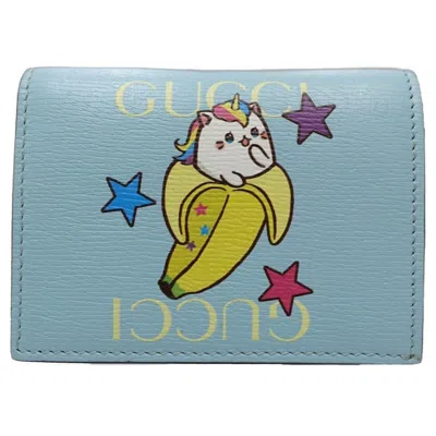 Pre-owned Gucci Blue Leather Wallet (bi-fold) ()