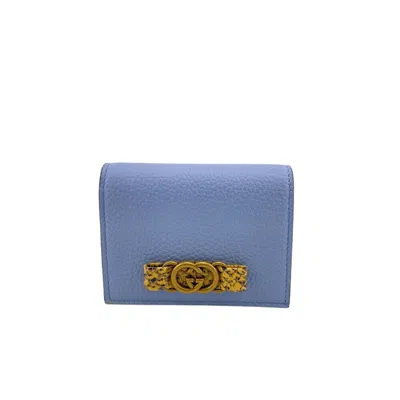 Pre-owned Gucci Blue Leather Wallet (bi-fold) ()