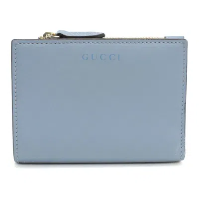 Pre-owned Gucci Blue Leather Wallet (bi-fold) ()