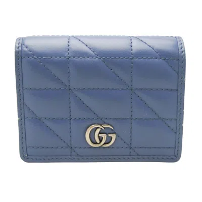 Pre-owned Gucci Blue Leather Wallet  ()