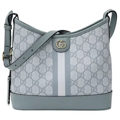 Pre-owned Gucci Blue Light Blue Gg Supreme Canvas Shoulder Bag () In Blue, Light Blue