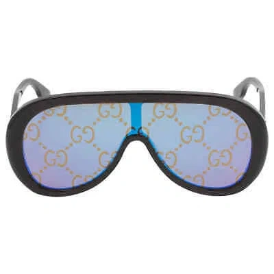 Pre-owned Gucci Blue Logo Mask Unisex Sunglasses Gg1370s 002 99 Gg1370s 002 99