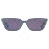 Gucci Core 55mm Rectangular Sunglasses In Blue