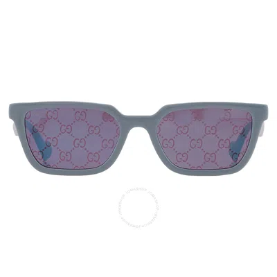 Gucci Blue Logo Rectangular Men's Sunglasses Gg1539s 003 55 In Purple