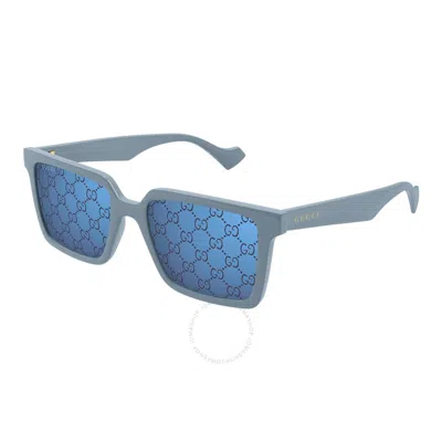 Gucci Blue Logo Square Men's Sunglasses Gg1540s 003 55