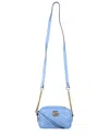 Gucci Blue Matelasse Leather Mini Gg Marmont Crossbody (authentic Pre-loved) In Blue