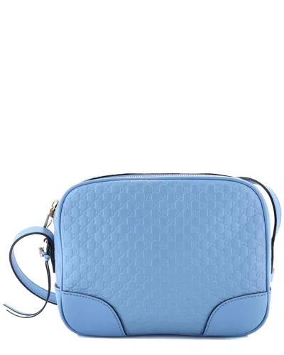 Gucci Blue Microssima Leather Bree Disco Crossbody Mini (authentic Pre-  Loved)