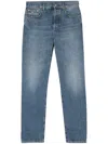 GUCCI BLUE MID-RISE STRAIGHT-LEG JEANS - WOMEN'S - COTTON/POLYESTER