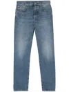 GUCCI BLUE MID-RISE STRAIGHT-LEG JEANS