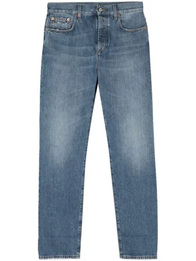 Gucci Blue Mid-rise Straight-leg Jeans In 4447 Blue