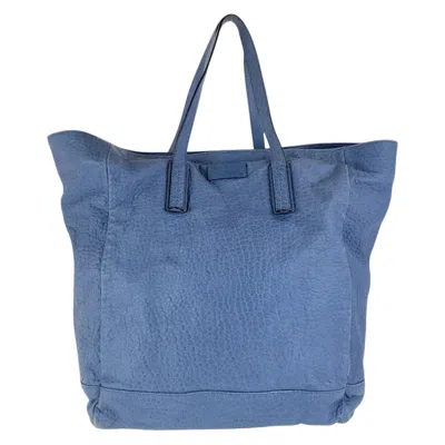 Pre-owned Gucci Blue Navy Leather Shoulder Bag Tote Bag ()