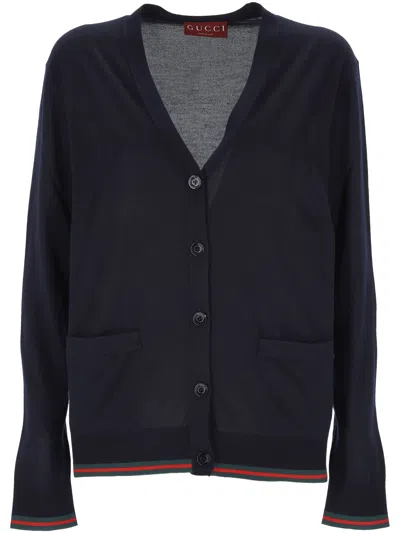 Gucci Blue Navy Silk Cashmere Sweater