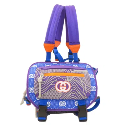 Pre-owned Gucci Blue Nylon Backpack ()