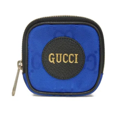 Pre-owned Gucci Blue Nylon Leather Coin Purse/coin Case ()